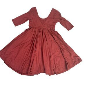 Remie Girl Modal Blend Dress in Marsala size 3
